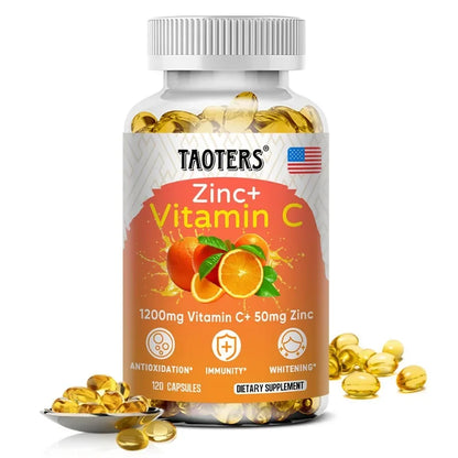Taoters Vitamin C Zinc Supplement, High-Absorption Formula for Daily Immune, Skin & Antioxidant Wellness - Bond Well Supplies