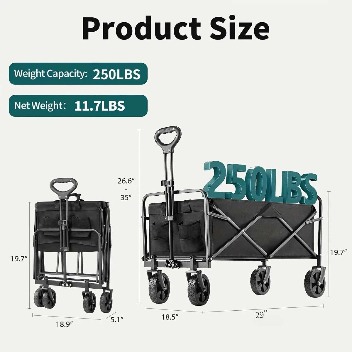 Heavy-Duty Foldable Pet Stroller, Rolling Dog & Cat Carrier Cart with Multiple Storage Compartments