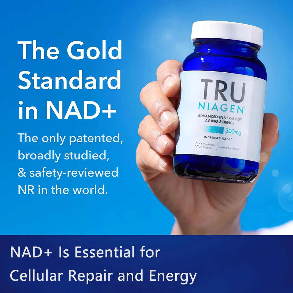 TRU NIAGEN NAD+ Supplement, 300mg Niagen, Cellular Energy Support, 90 Capsules