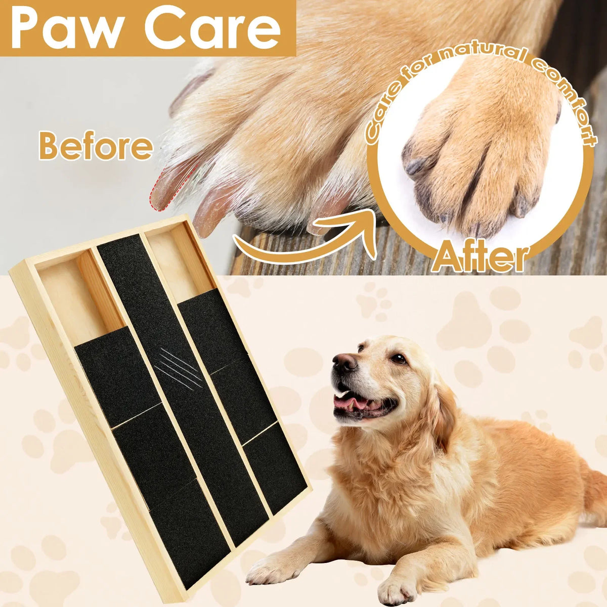 Dog Nail Scratch Pad, Non-Slip Nail File Board with Replacement Sandpaper & Built-In Treat Box for Pet Grooming - Bond Well Supplies