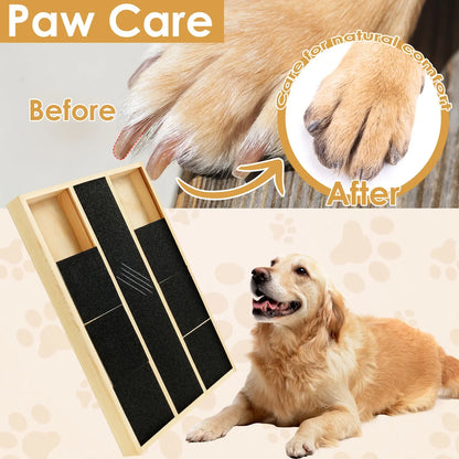 Dog Nail Scratch Pad, Non-Slip Nail File Board with Replacement Sandpaper & Built-In Treat Box for Pet Grooming - Bond Well Supplies