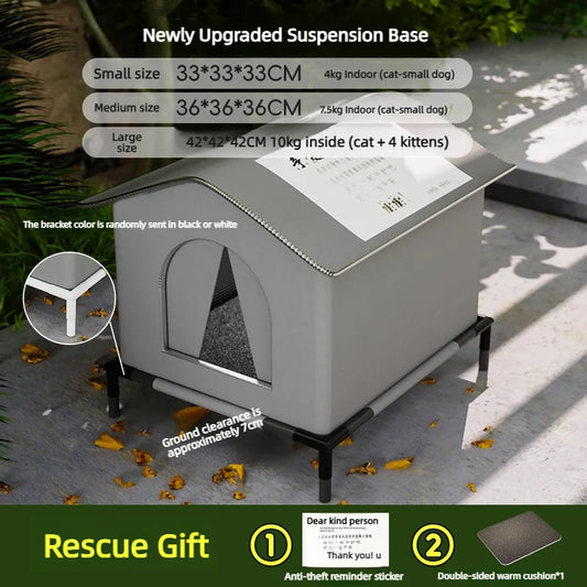 Warm Waterproof Outdoor Pet House, Foldable Sleeping Cave for Stray Cats, Puppies & Small Dogs - Bond Well Supplies