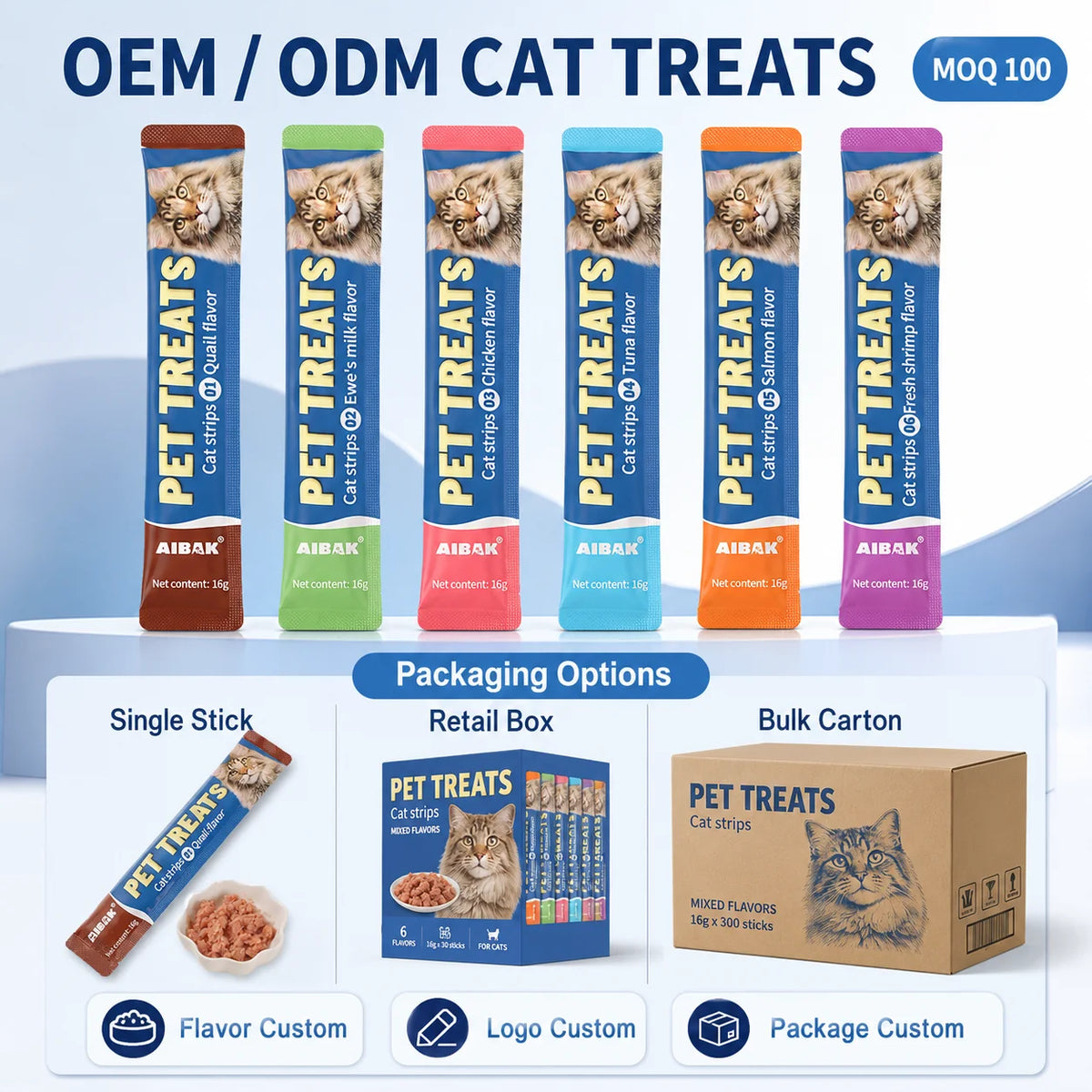 Premium Cat Treat Sticks, Soft Lickable Wet Food Snacks for Adult Cats & Kittens, Multi-Flavor - Bond Well Supplies
