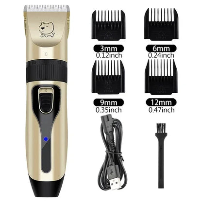 Professional Pet Hair Clipper, USB Rechargeable Grooming Trimmer for Dogs and Cats