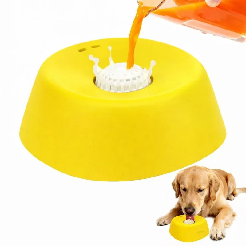 Dog Slow Feeder Lick Bowl, 3/4 Cup Non-Slip Treat Dish for Ice Cream, Yogurt & Liquid Snacks - Bond Well Supplies