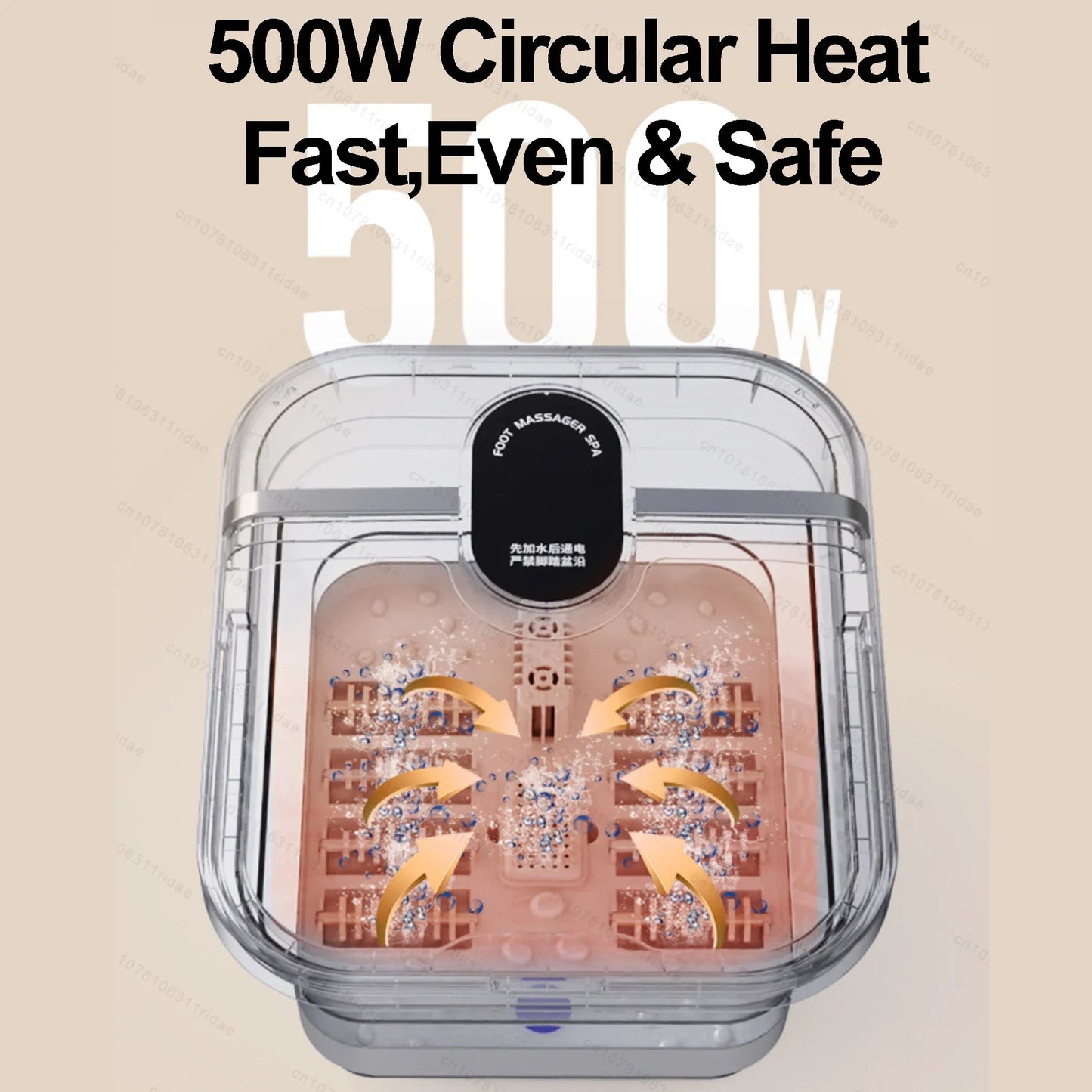 Heated Electric Foot Bath, Automatic Foot Washing & Massage Basin with Constant Temperature, Foldable Foot Spa