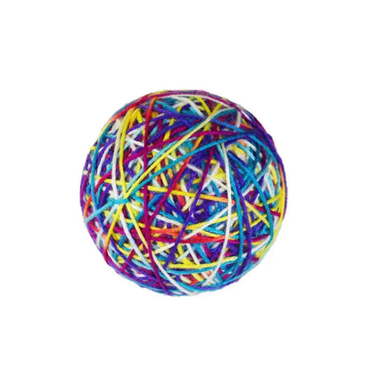 Silent Wool Ball Cat Toys, 4-Pack Plush Interactive Balls for Kittens, Teething & Self-Play