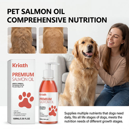 Natural Salmon Oil for Dogs & Cats, Liquid Food Topper with Vitamin E, Skin & Coat Support, Pump Bottle - Bond Well Supplies