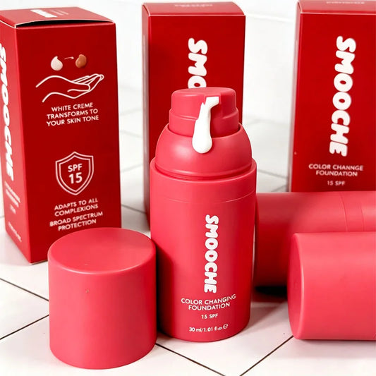 Smooche Herbal Liquid Foundation, Color-Changing Makeup with Glycerin & Vitamin E Skin Care Ingredients - Bond Well Supplies