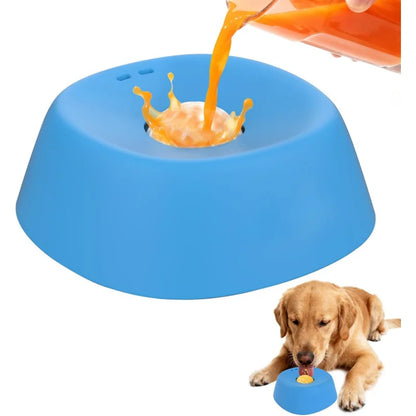Dog Slow Feeder Lick Bowl, 3/4 Cup Non-Slip Treat Dish for Ice Cream, Yogurt & Liquid Snacks - Bond Well Supplies