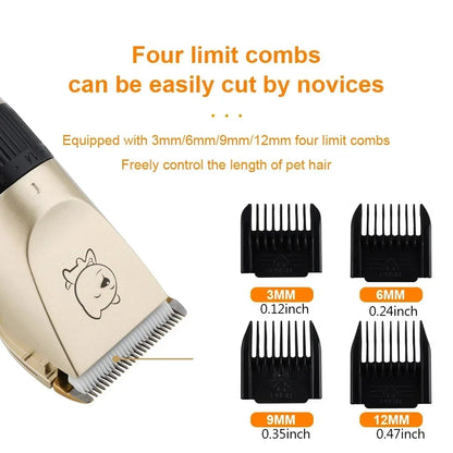 Professional Pet Hair Clipper, USB Rechargeable Grooming Trimmer for Dogs and Cats