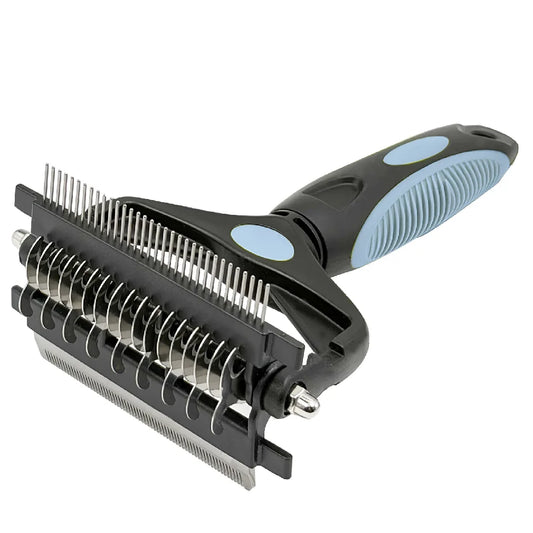 Double-Sided Pet Grooming Brush, 3-in-1 Deshedding Comb & Fur Detangling Knot Cutter for Dogs and Cats