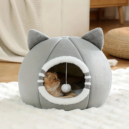 Cozy Cat Bed Cave, Soft Pet House with Removable-Style Mat for Indoor Cats & Small Pets - Bond Well Supplies