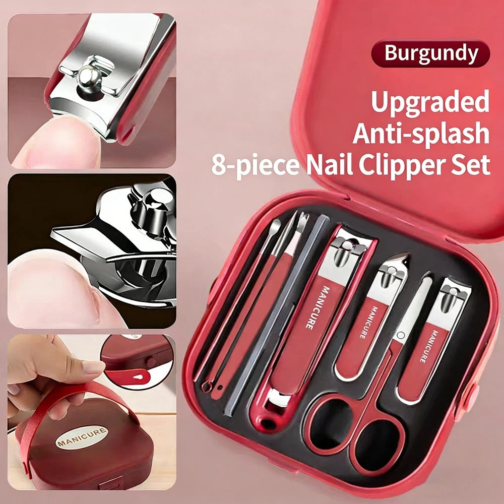 Professional Nail Grooming Kit, Stainless Steel Manicure Set with Portable Storage Box