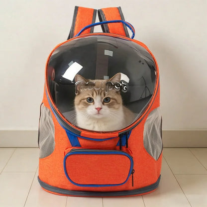Portable Cat & Dog Backpack Carrier, Foldable Transparent Design with Zipper Closure