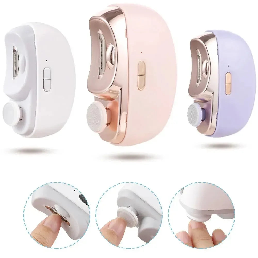 2-in-1 Electric Nail Trimmer for Baby and Adult, Anti-Splash Finger and Toe Nail Clipper