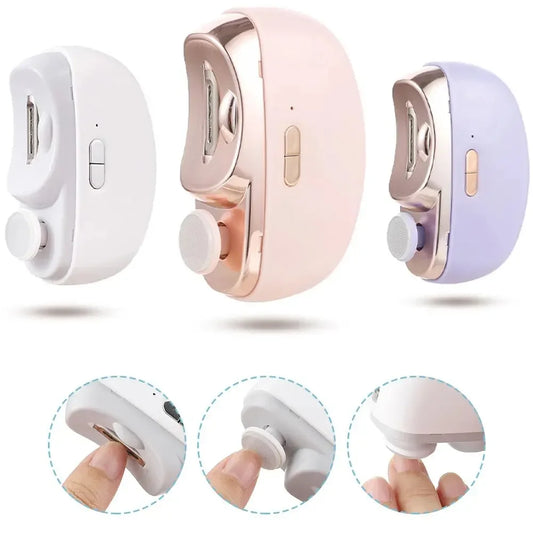 2-in-1 Electric Nail Trimmer for Baby and Adult, Anti-Splash Finger and Toe Nail Clipper