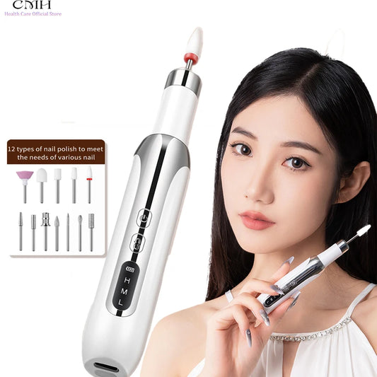 Professional Nail Drill Set, Electric Grinding & Polishing Tool for Gel Nail Polish, Press-On & False Nails - Bond Well Supplies