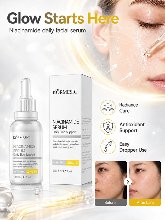 Niacinamide 10% + Zinc 1% Facial Serum, 30ml Daily Skin Care for More Even-Looking Skin - Bond Well Supplies