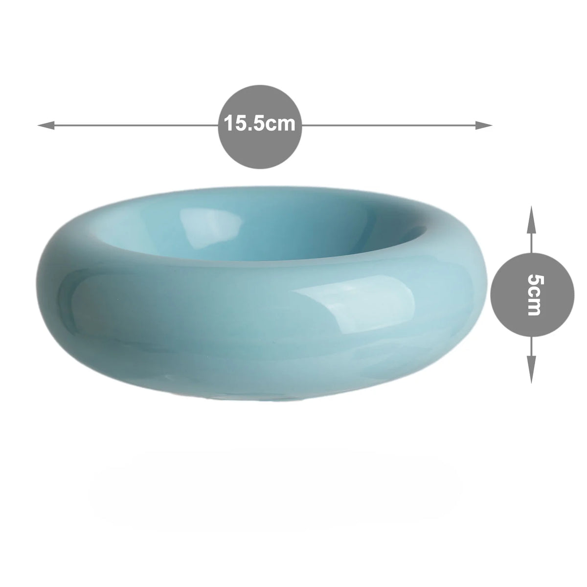 Anti-Tip Ceramic Cat Bowl, Donut-Shaped Food & Water Dish for Cute Home Pet Feeding - Bond Well Supplies