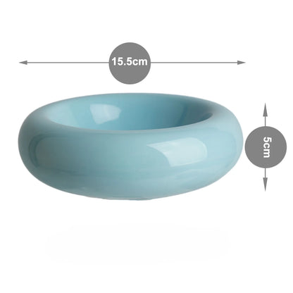Anti-Tip Ceramic Cat Bowl, Donut-Shaped Food & Water Dish for Cute Home Pet Feeding - Bond Well Supplies