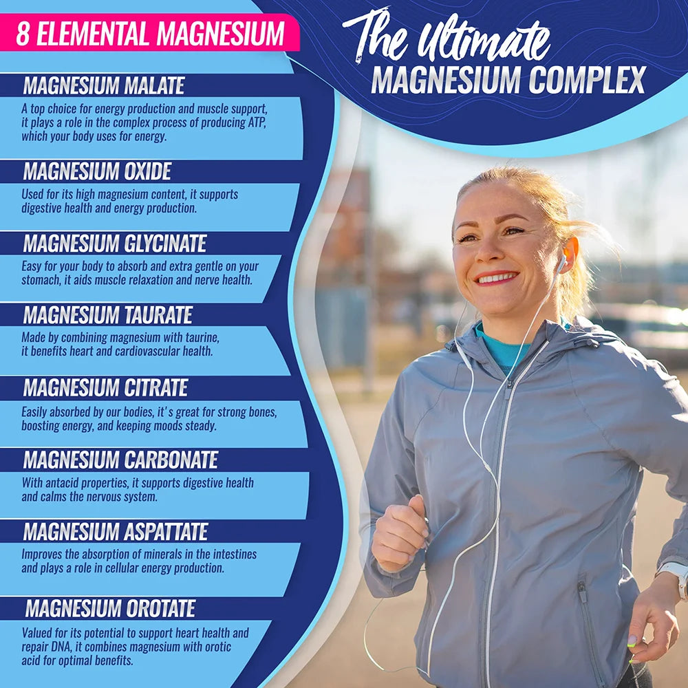 Magnesium Complex 1000mg Supplement with Glycinate, Citrate & Malate