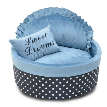 Elegant Pink Lace Pet Sofa, Detachable Oval Bed for Large Dogs & Cats, Princess Design - Bond Well Supplies