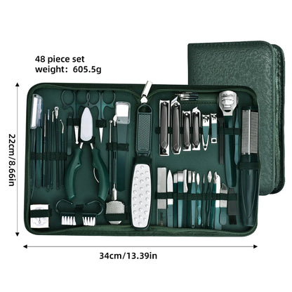 48-Piece Professional Nail Care Set, Stainless Steel Nail Trimmers, Manicure & Pedicure Tools - Bond Well Supplies