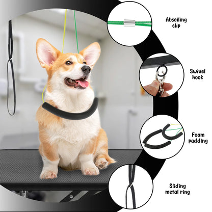 Height-Adjustable Dog Grooming Arm Stand with Clamp, Iron Pet Grooming Support for Nail Trimming & Haircuts