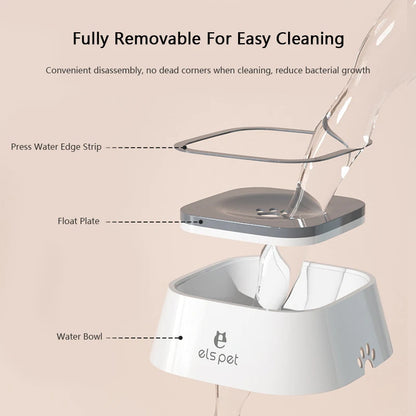 Floating Dog Water Dispenser, 1.5L ABS Plastic No-Spill Water Bowl with Non-Slip Base SEO-Optimized - Bond Well Supplies