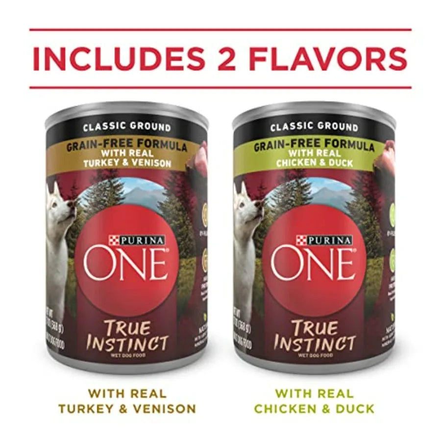Natural Grain-Free Wet Dog Food Variety Pack, Classic Ground Recipes, 13 oz Cans, Pack of 6