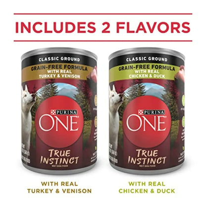 Natural Grain-Free Wet Dog Food Variety Pack, Classic Ground Recipes, 13 oz Cans, Pack of 6