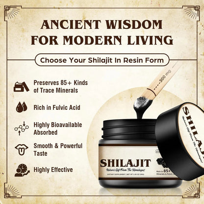 Organic Himalayan Shilajit Resin with Fulvic Acid & Trace Minerals