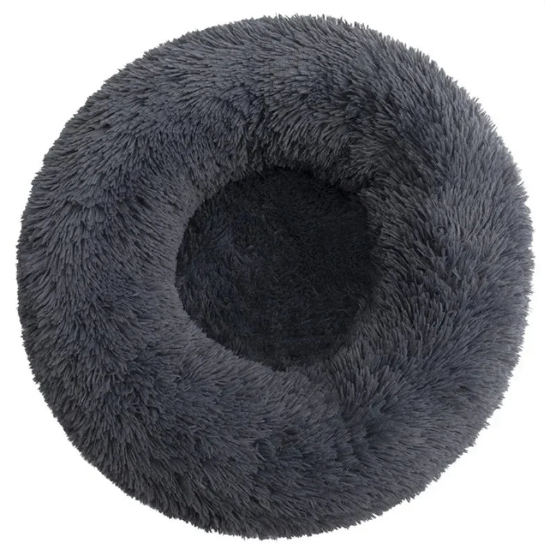 Super Soft Round Dog Bed, Warm Plush Pet House for Medium & Large Dogs, 6 Sizes