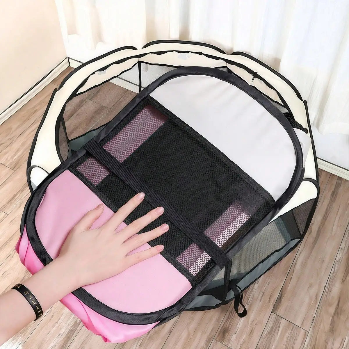 Portable Cat Cage & Dog Crate, Foldable Octagonal Playpen for Home and Travel