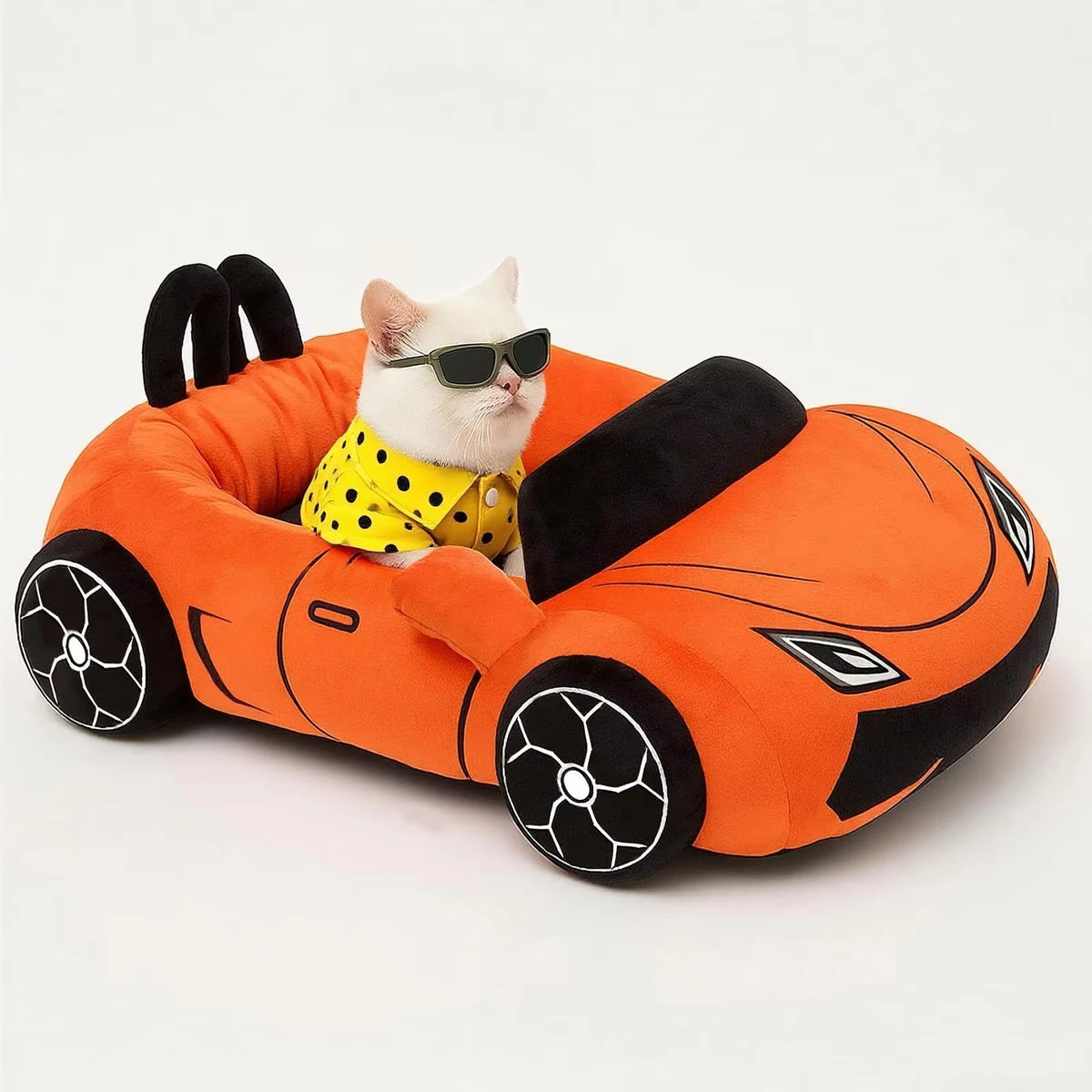 Cute Cat Bed for Kittens, Soft Cozy Small Dog Bed with Pillow, Washable Pet Mat for Puppies & Kitties