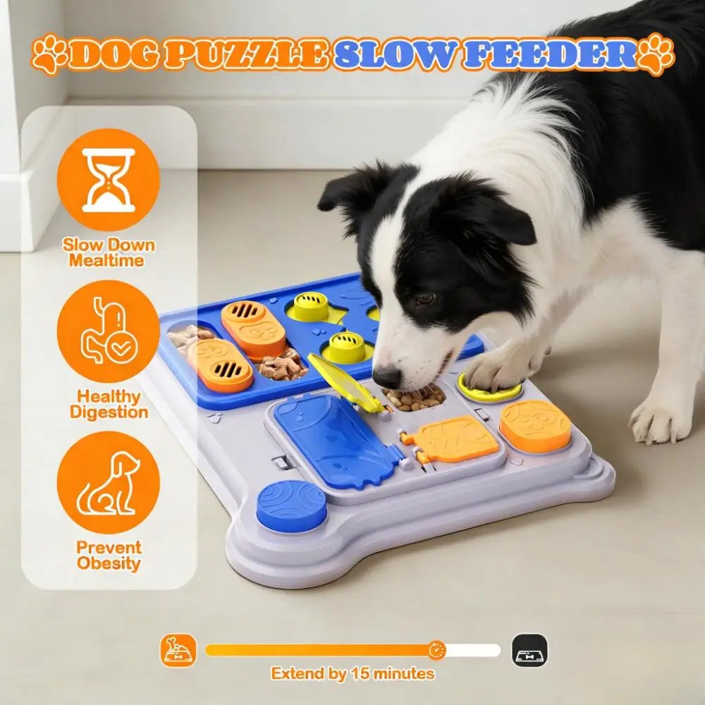 Interactive Dog Puzzle Feeder, Treat Dispensing Toy for Enrichment and Play