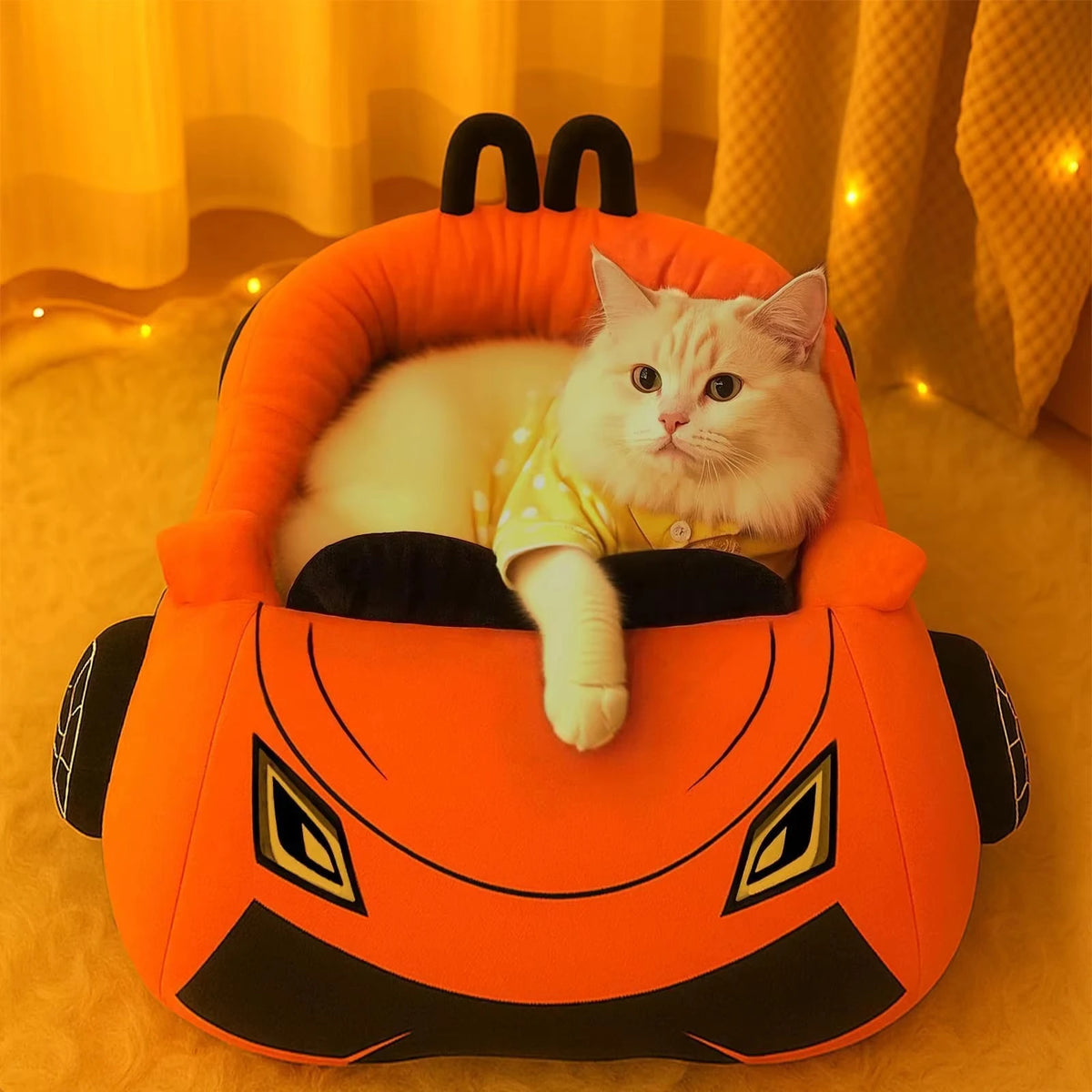 Cute Cat Bed for Kittens, Soft Cozy Small Dog Bed with Pillow, Washable Pet Mat for Puppies & Kitties