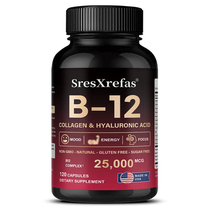 Vitamin B12 with Collagen & Hyaluronic Acid, Daily Energy, Nervous System & Overall Wellness Support SEO-Optimi - Bond Well Supplies