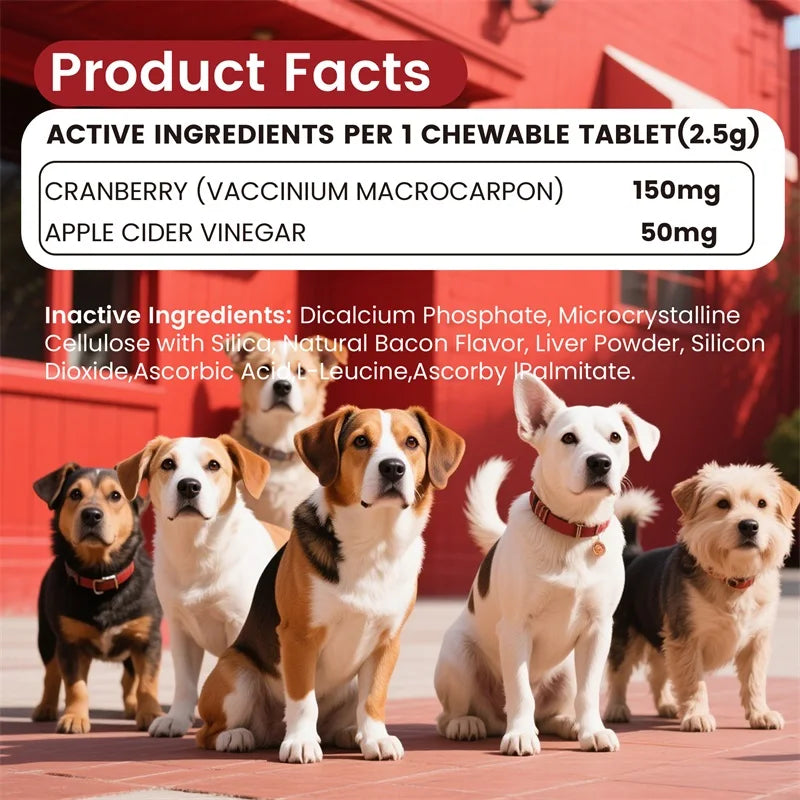 Cranberry Chews for Dogs, Urinary Tract & Bladder Wellness Support - Bond Well Supplies