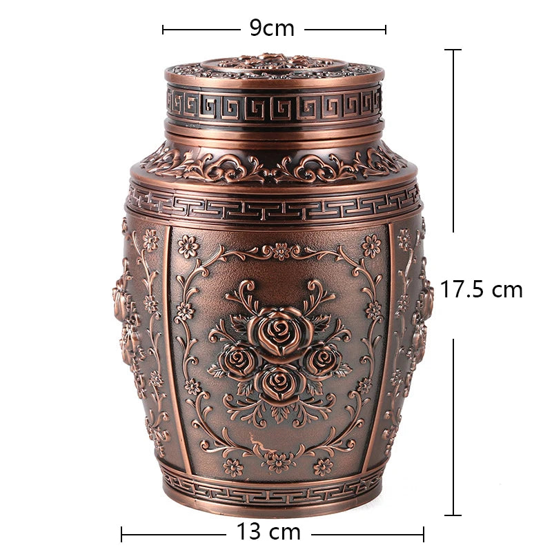 Metal Memorial Cremation Urn, Coffin Box Keepsake for Human, Pet & Small Animal Ashes