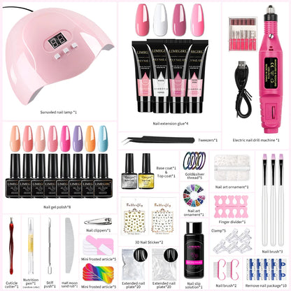 MEGIRL UV Gel Polish Set with UV Lamp & Electric Nail Drill Machine, Base & Top Coat for Manicure - Bond Well Supplies