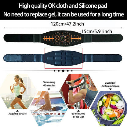 Electronic Abdominal Muscle Stimulator, Rechargeable EMS Training Belt for Core and Home Workouts