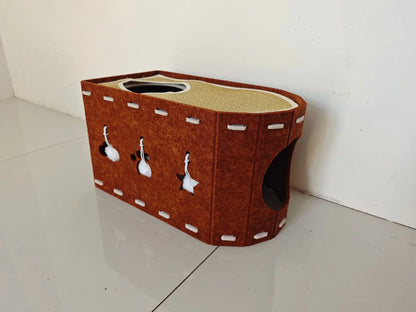 Wear-Resistant Felt Cat Bed, Cat House with Built-In Scratcher for Indoor Resting & Lounging - Bond Well Supplies