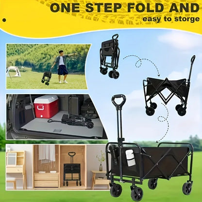 Heavy-Duty Foldable Pet Stroller, Rolling Dog & Cat Carrier Cart with Multiple Storage Compartments