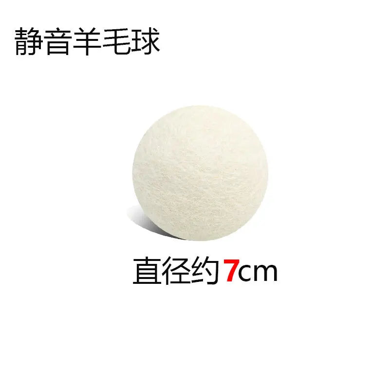 Silent Wool Ball Cat Toys, 4-Pack Plush Interactive Balls for Kittens, Teething & Self-Play