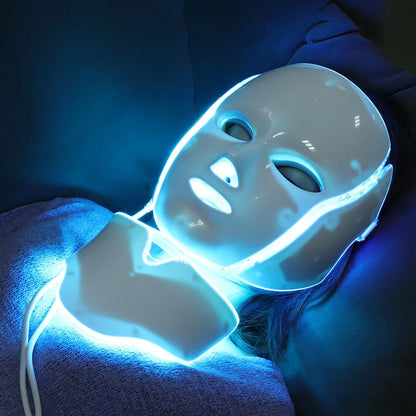Photon LED Facial Mask for Face and Neck Skin Care, Rechargeable Home Beauty Device