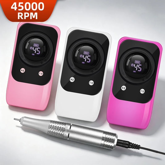 Rechargeable 45000RPM Electric Nail Drill, Portable Nail File for Acrylic Nails & Nail Art - Bond Well Supplies
