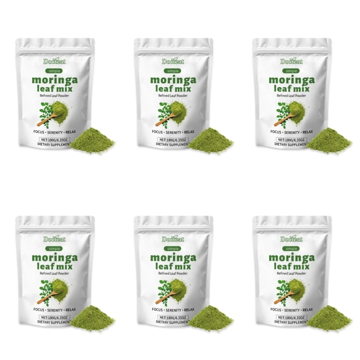 Organic Moringa Oleifera Leaf Powder 180g, Green Superfood with Vitamins A & C, Calcium & Iron - Bond Well Supplies