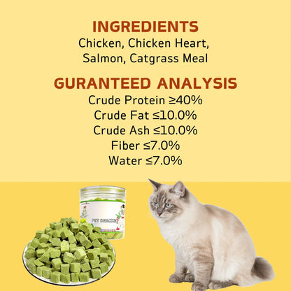 Chicken-Flavored Cat Grass Treats, Daily Hairball Support Snacks for Cats